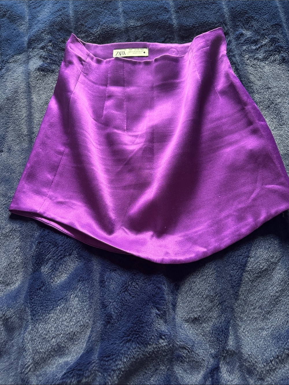 Zara Vibrant Purple Satin Mini Skirt